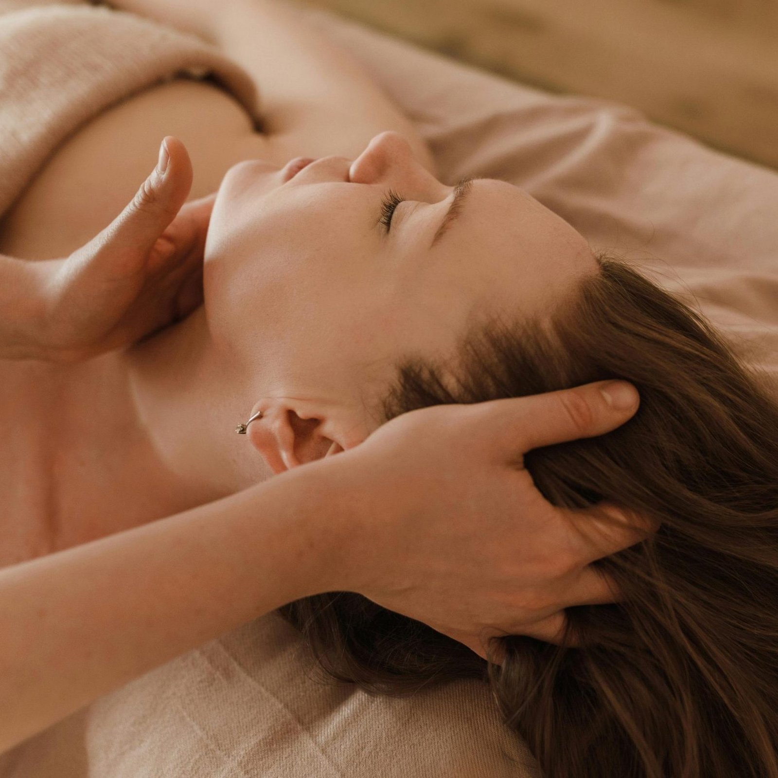 Serene spa experience featuring a relaxing head massage for stress relief and rejuvenation.